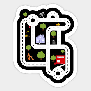 Race On Dad's, Mat Road On Dad, Car Race Track, Funny Father's Day Sticker